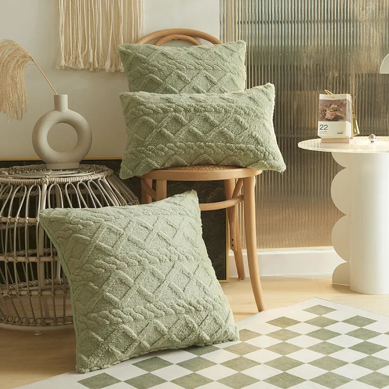 Soft Geometric Pattern Decor Cushion Cover