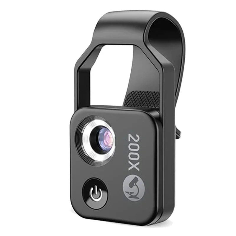 Portable Phone Microscope with 200x Zoom and LED Light