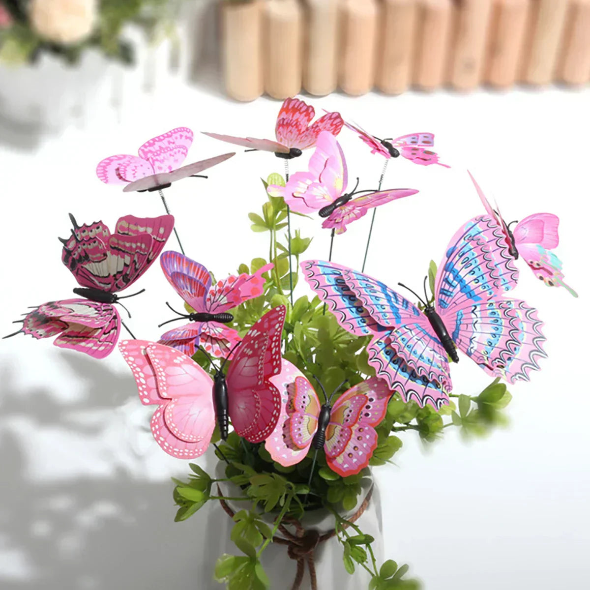 Colorful Metal Butterfly Garden Decoration Stake