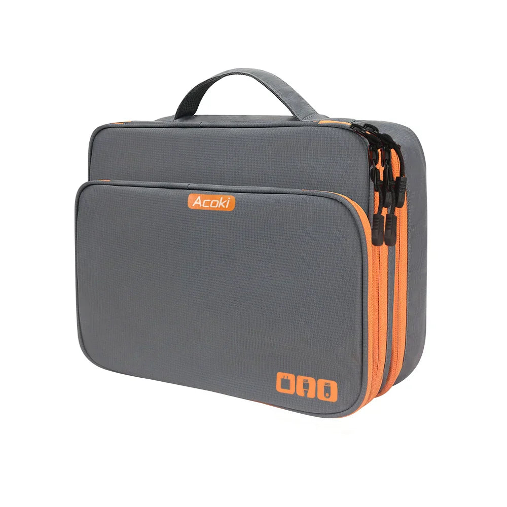Premium Electronics Travel Case | 3 Layer Cable Organizer Bag