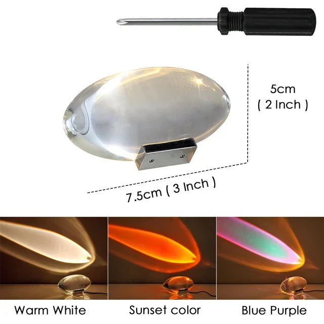 Stylish Crystal Bedside Lamp with LED Projection