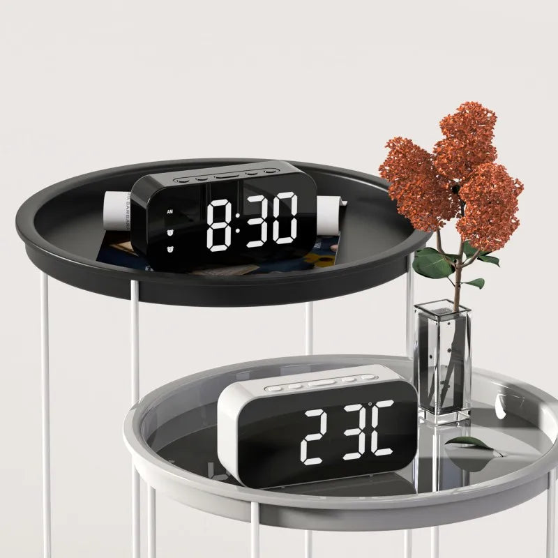 Compact LED Digital Clock with Dual Alarms