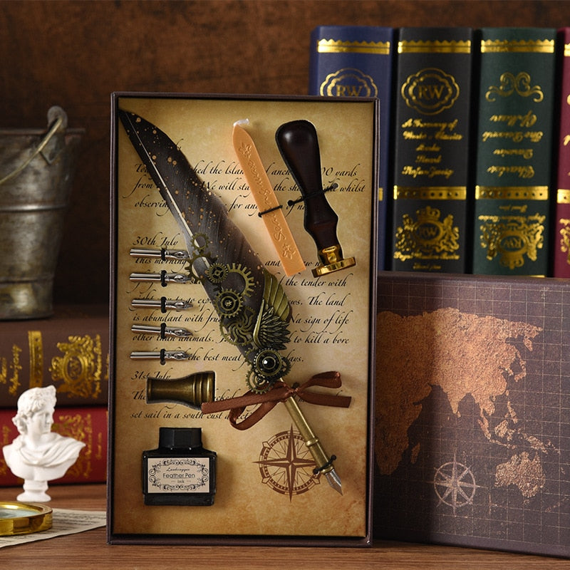 Stylish Phoenix Feather Artist Calligraphy Pen Set