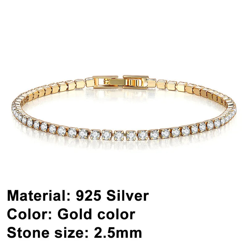 Trendy Sterling Silver Tennis Bracelet