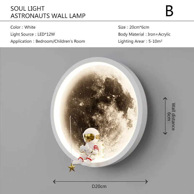Space LED Moon Wall Lamp
