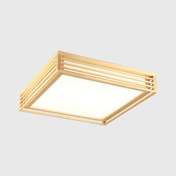 Sleek LED Ceiling Light Wooden Beige Modern Room Fixture