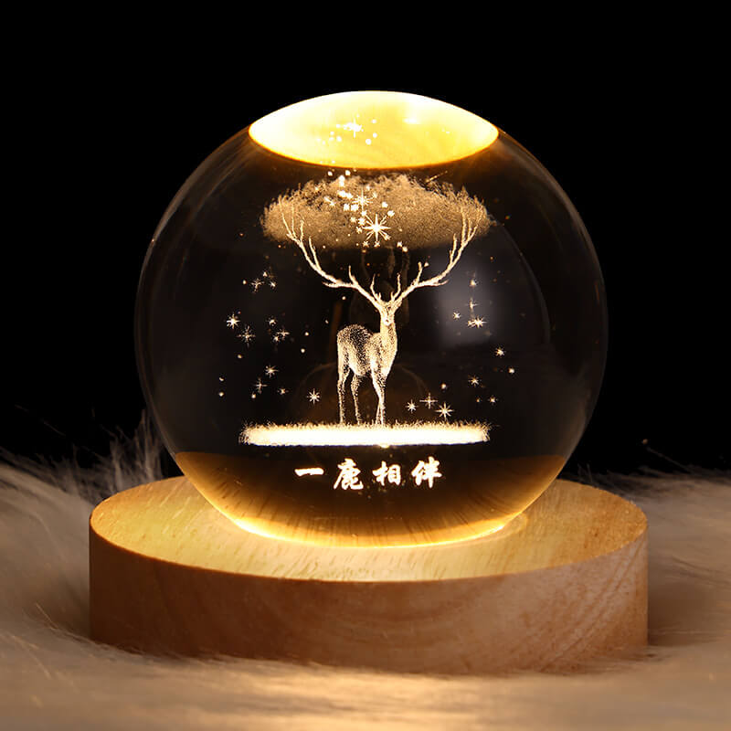 Colorful Crystal Glass USB Desk Lamp