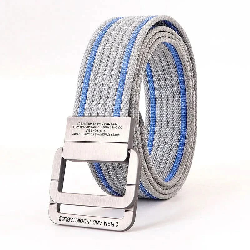 Casual Canvas Web Belt - Double Buckle, Adjustable Fit