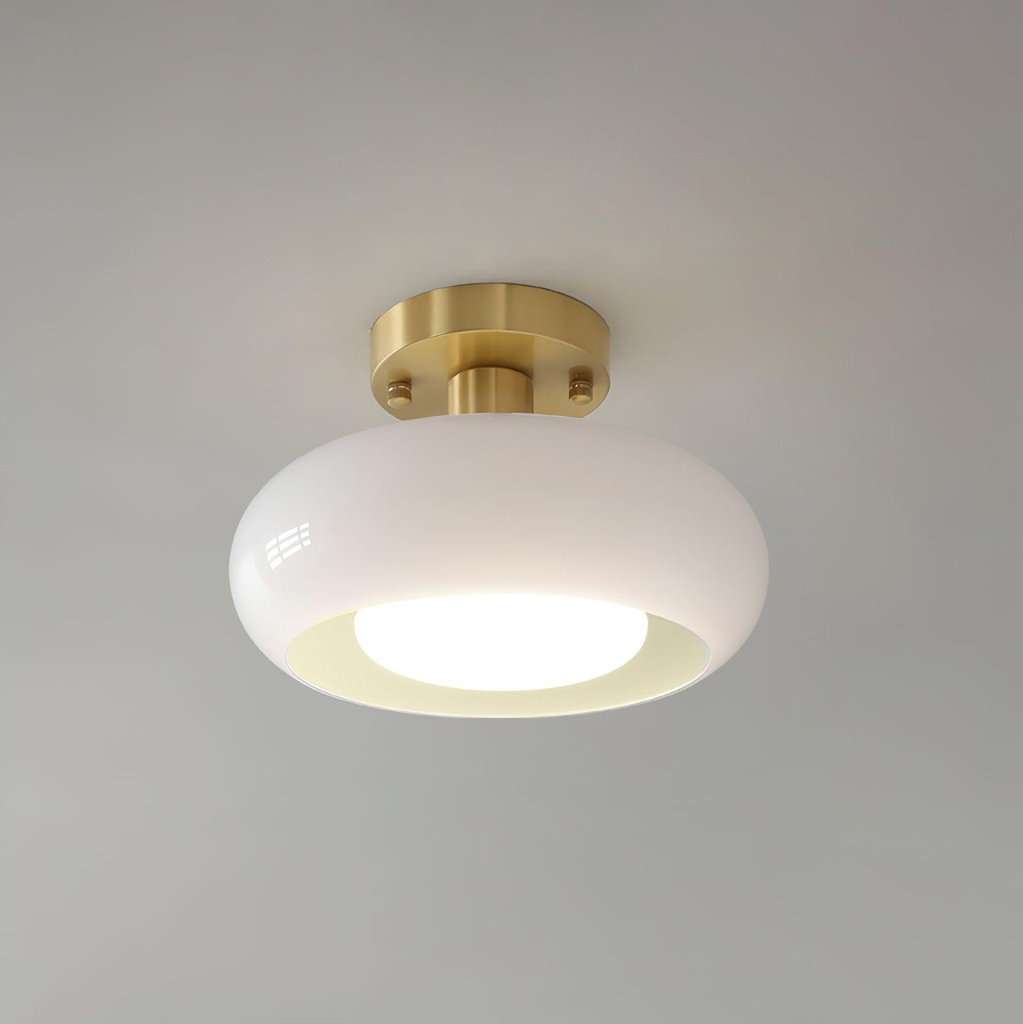 Vintage Gold Glass Bathroom Ceiling Light Fixture