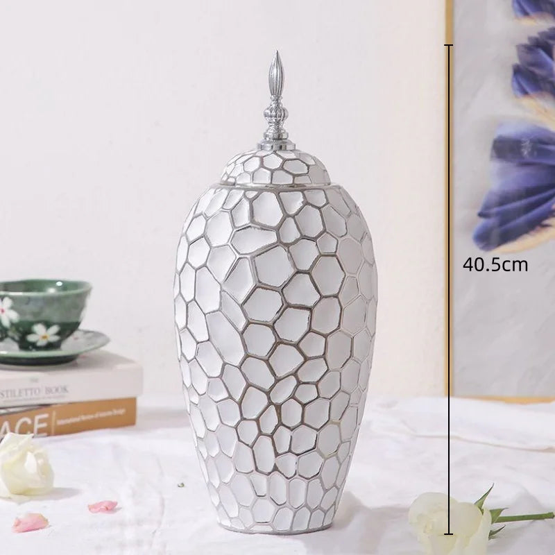 Luxury Gold Accented Ceramic Vase