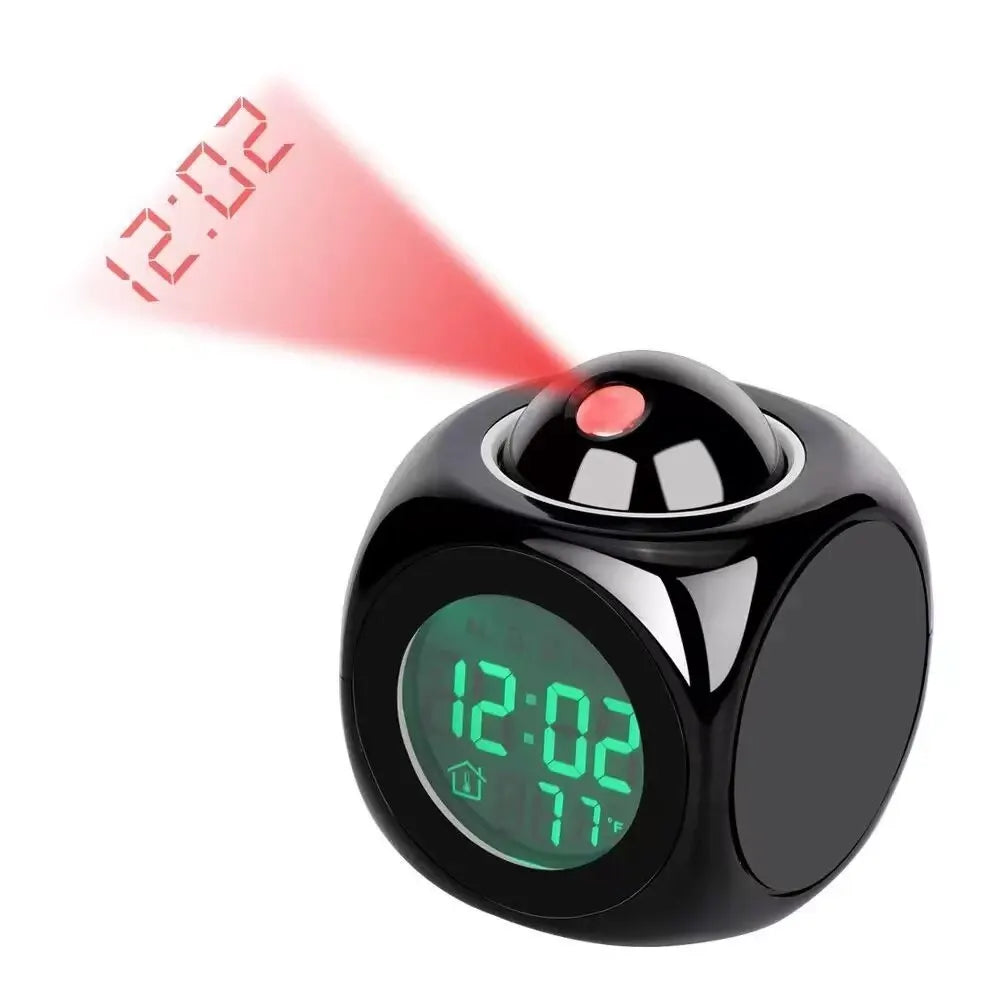 Compact LED Clock with Alarm and Temperature Display
