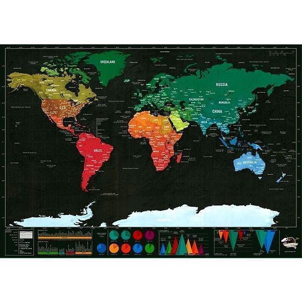 Large Interactive World Map Poster