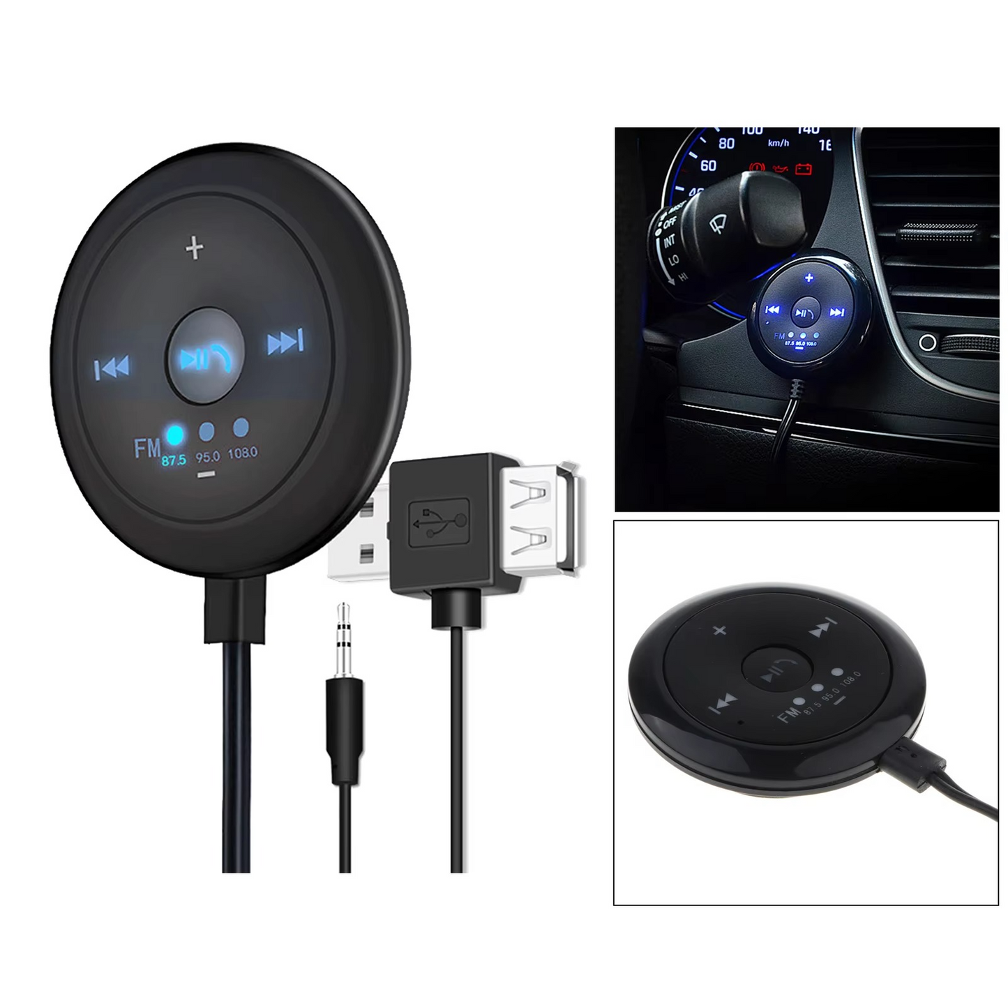 Wireless Car Radio with Bluetooth and AUX Input