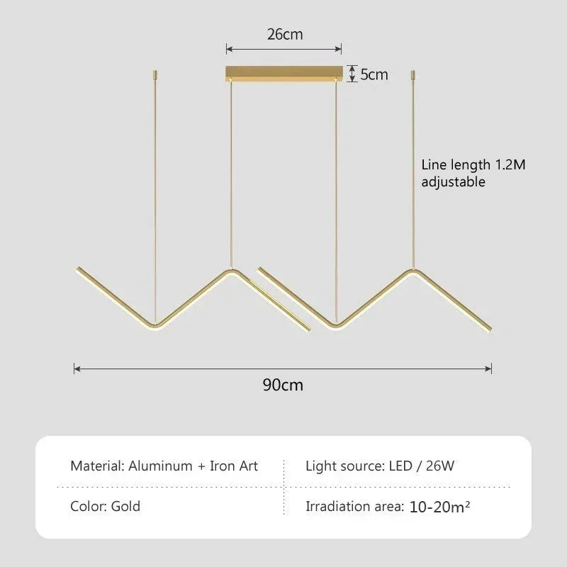 Stylish Gold Pendant Lamp with Remote Control