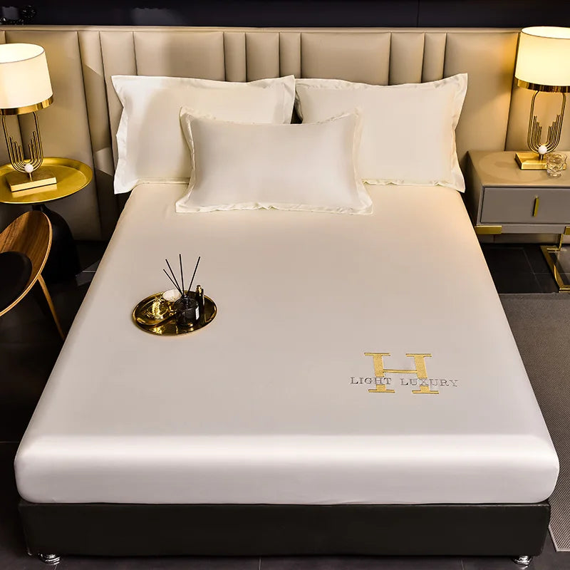 Luxurious Plain Silk Bedding Sheet