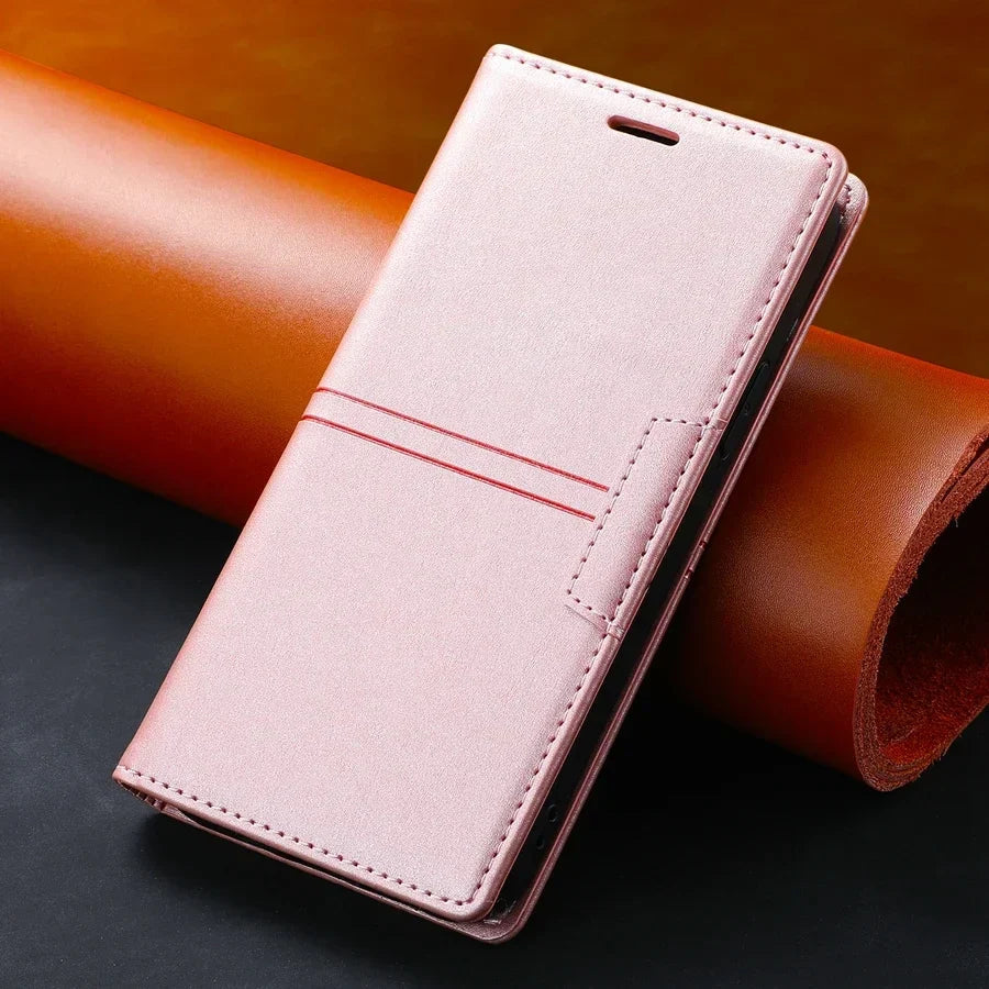 Premium Leather Phone Flip Cover - Google Pixel