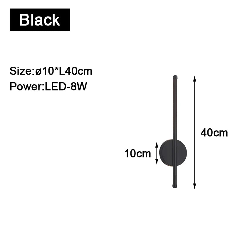 Modern Black Indoor LED Wall Lamp