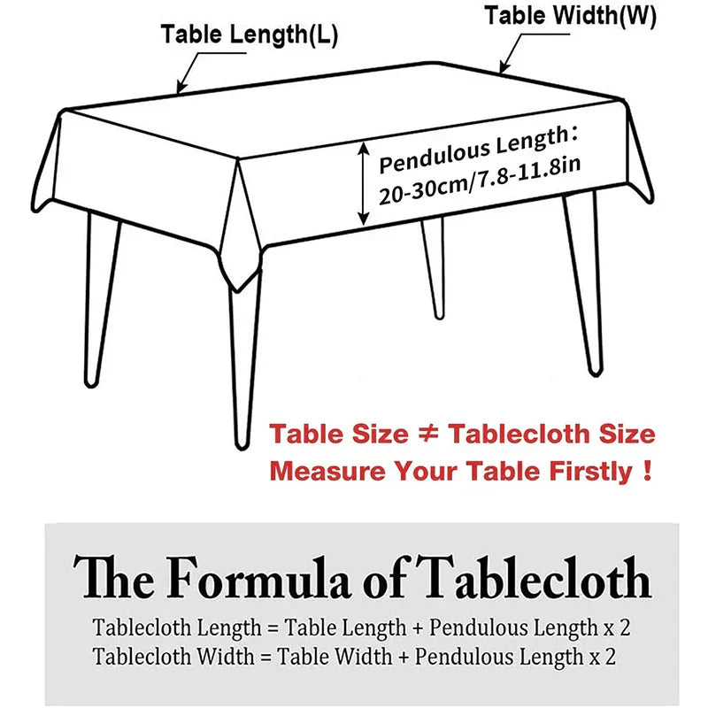 Soft Rectangular Tablecloth with Tassels for Dining Table