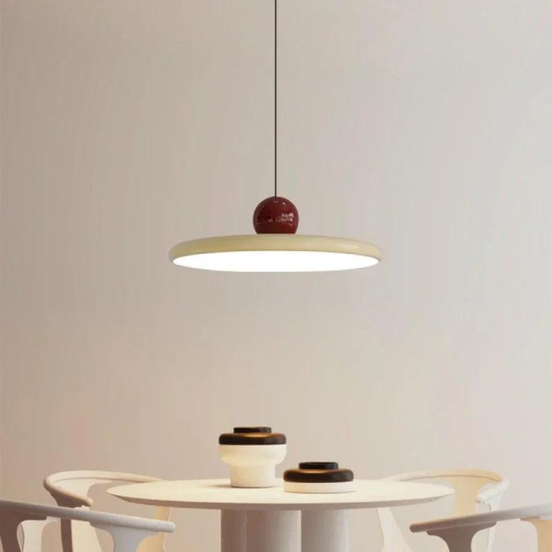 Contemporary White Disc Pendant Lamp