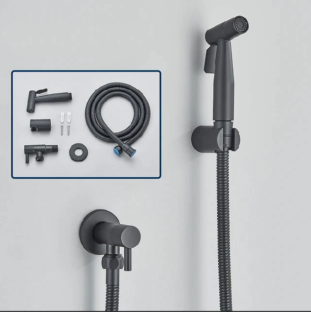 Clean Bathroom Bidet Sprayer - Stainless Steel Wall Mount