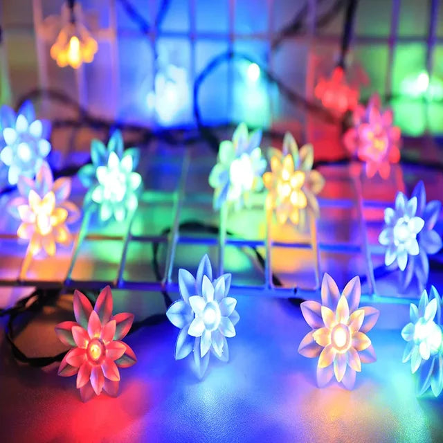 Pink Floral String Lights