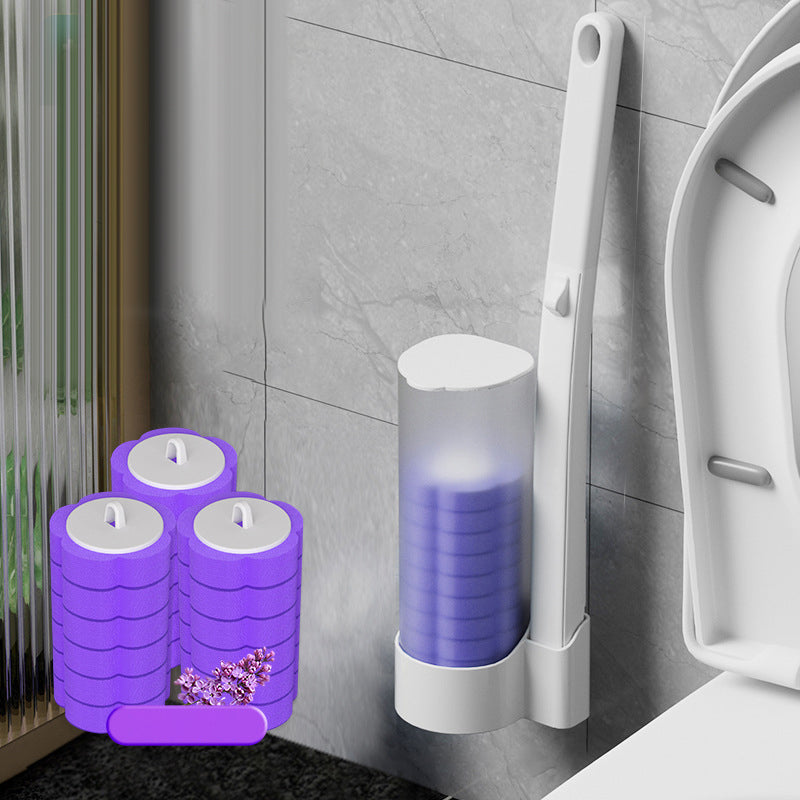 Sanitary Toilet Brush with Germ Free Sponge Head Set