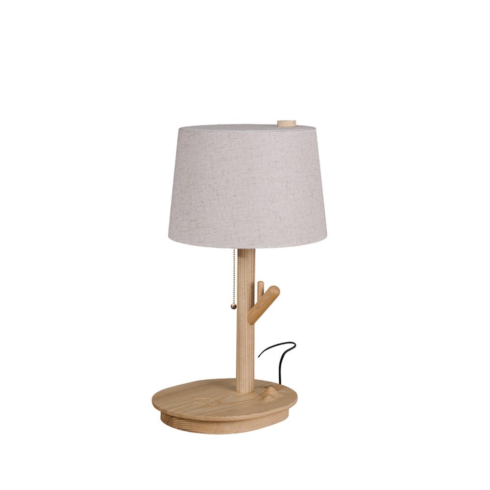 Rustic Wooden Side Table Lamp