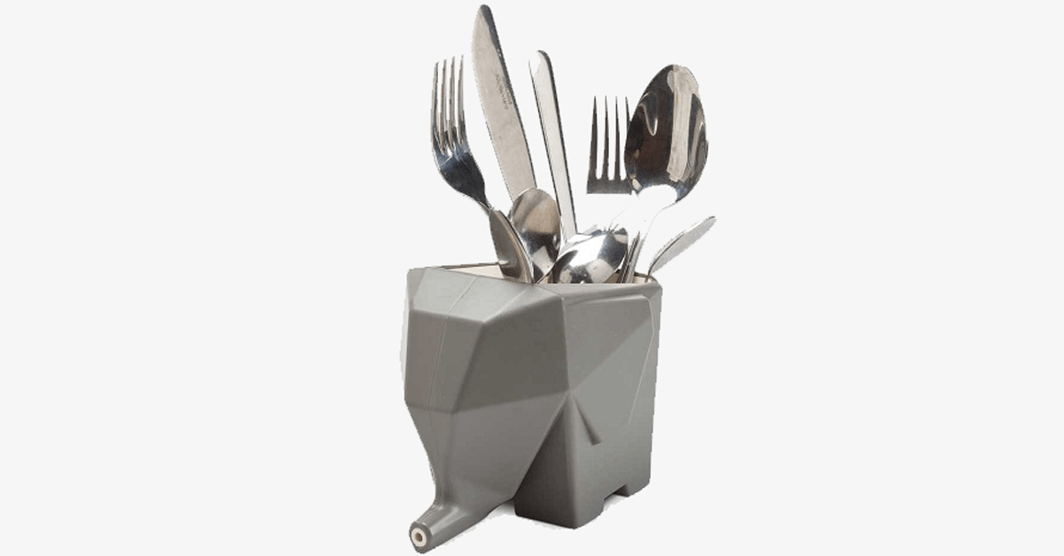 Cofik | Elephant Dish Tray - Easy Water Drain Container