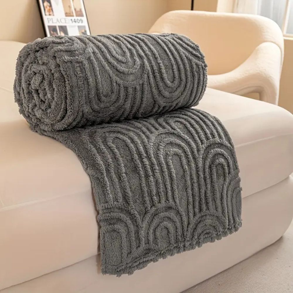 Soft Microfiber Throw Blanket with Textured Design