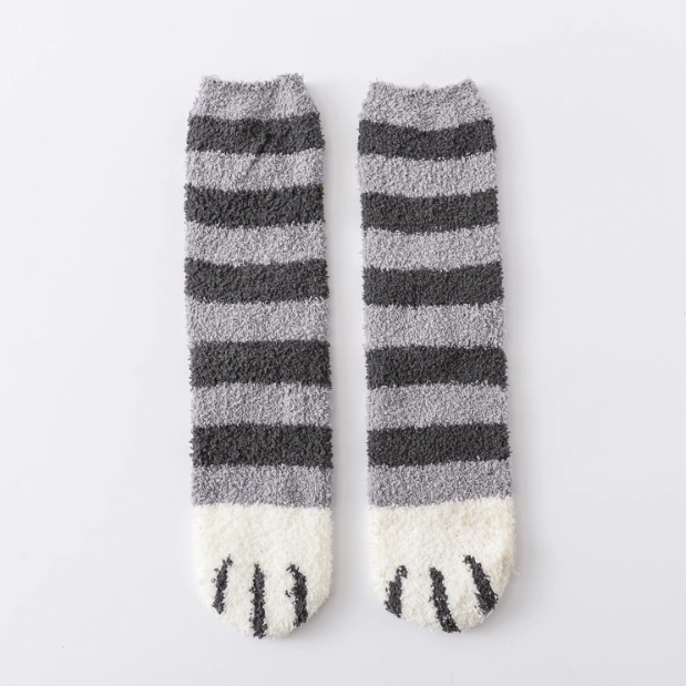 Cozy Fuzzy Cat Slippers Socks