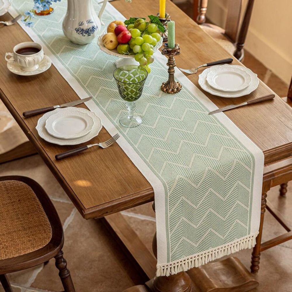 Colorful Woven Geometric Table Runner