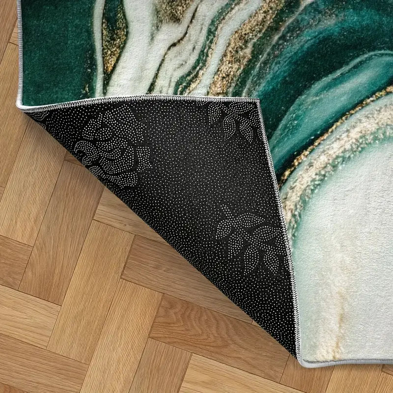 Stylish Grey Marble Patterned Area Rug