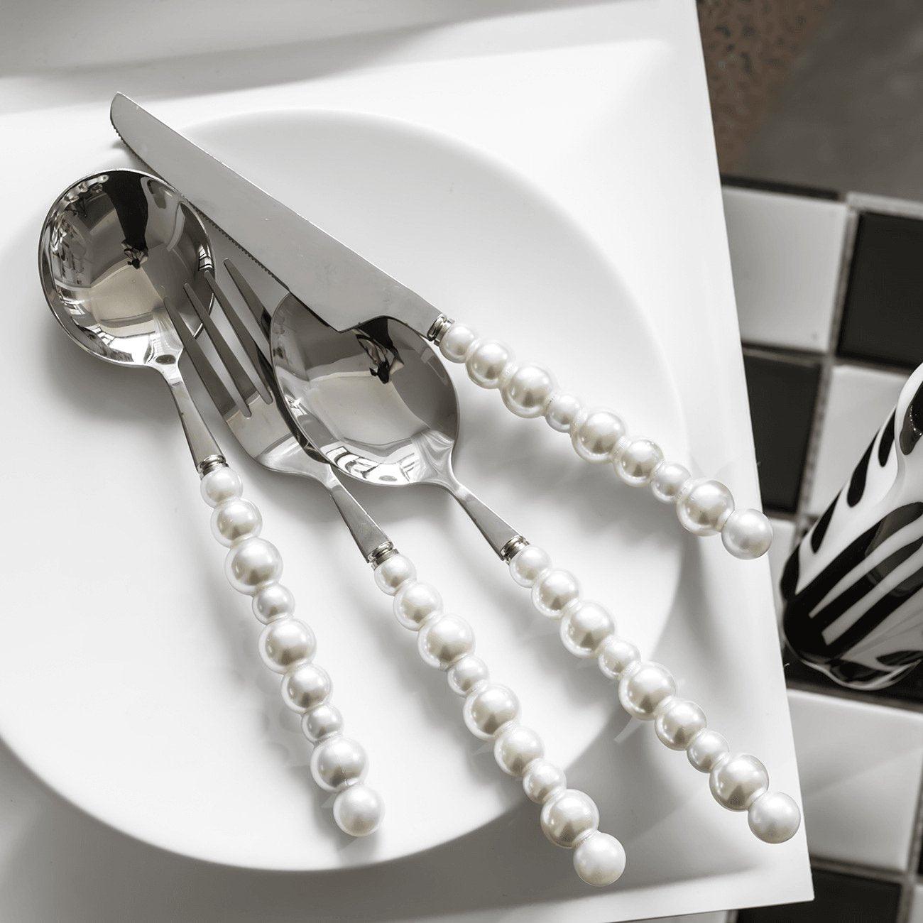 Luxury Pearl Silverware Set – Fine Dining