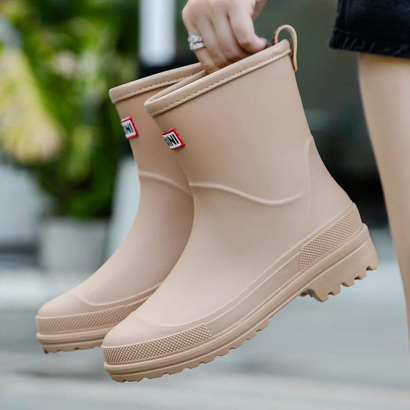 Waterproof Mid Calf Rain Boots for Women