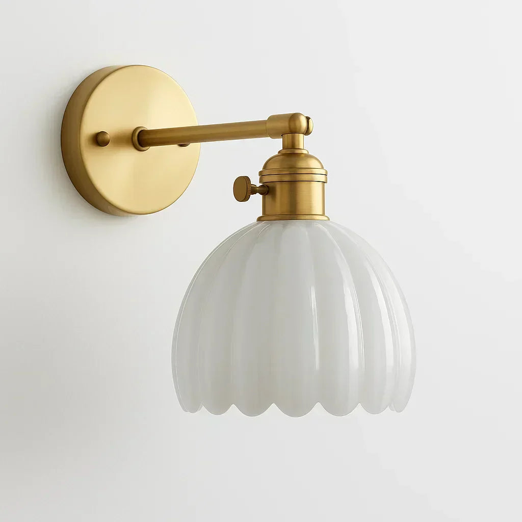 Classic Floral Glass Table Lamp