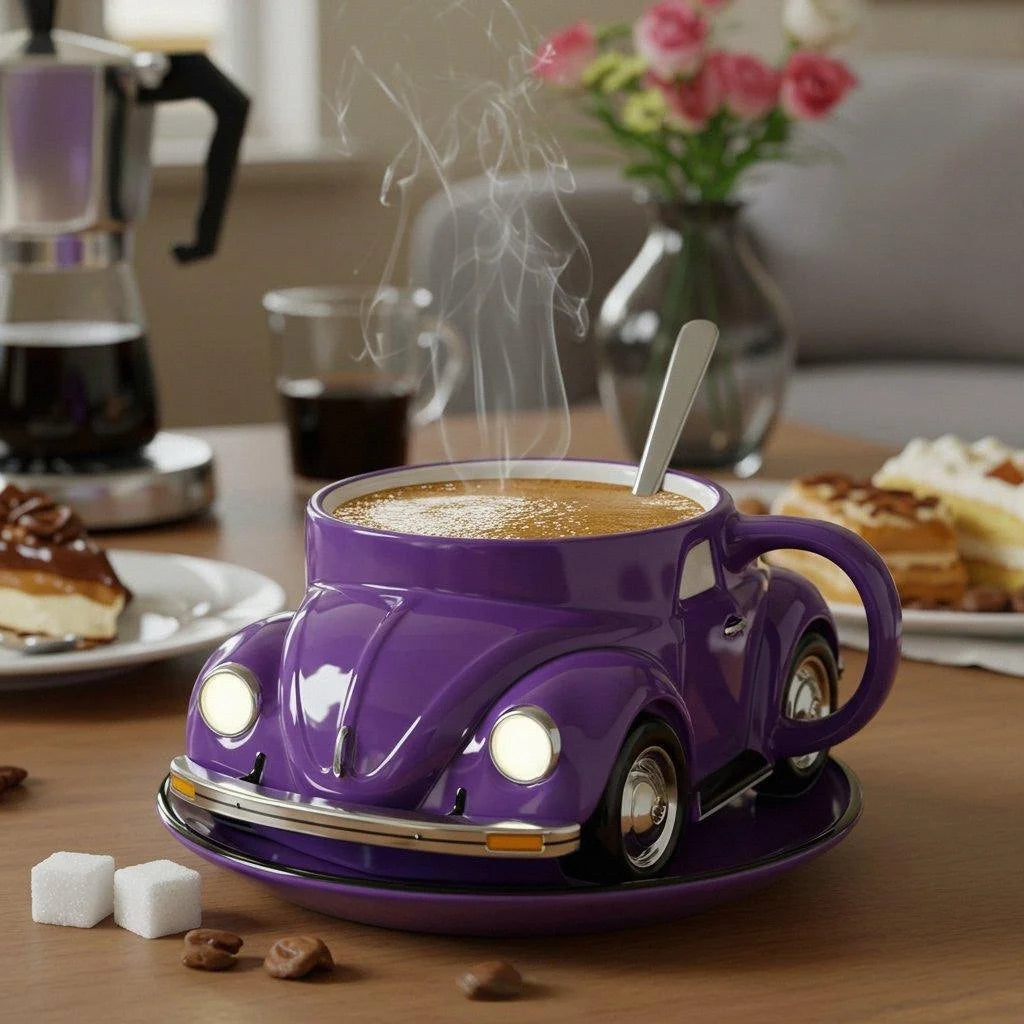 Vintage Car Shaped Ceramic Coffee Mug