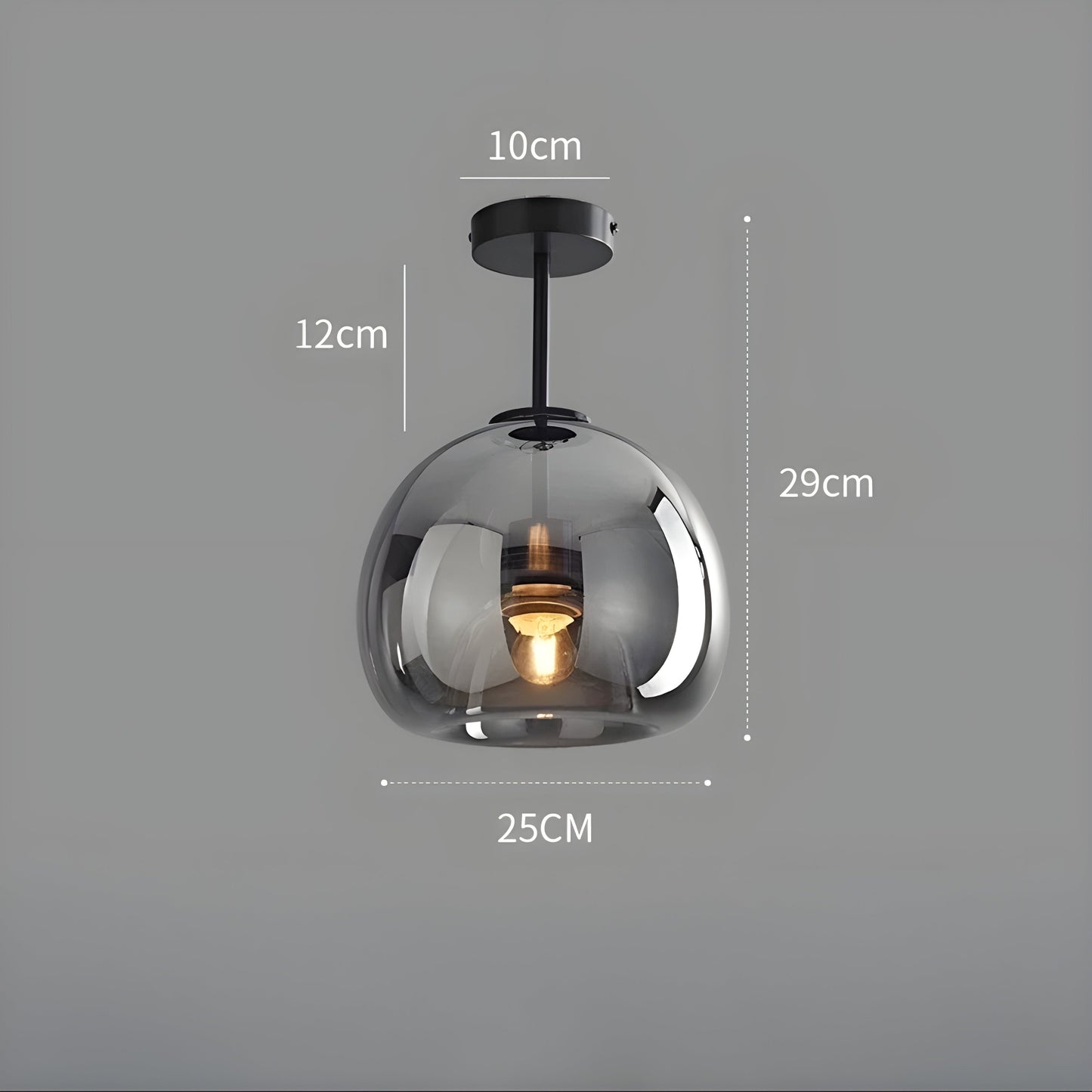 Sleek Glass Ceiling Lamp
