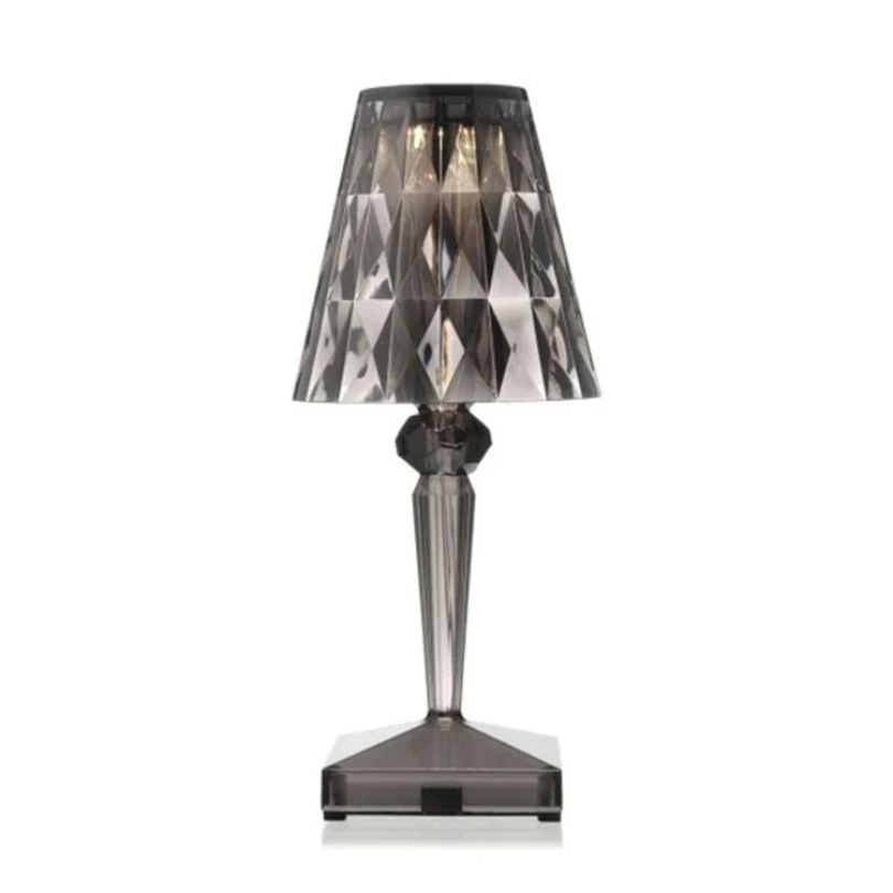 Elegant Glass Table Lamp with Crystal Accents