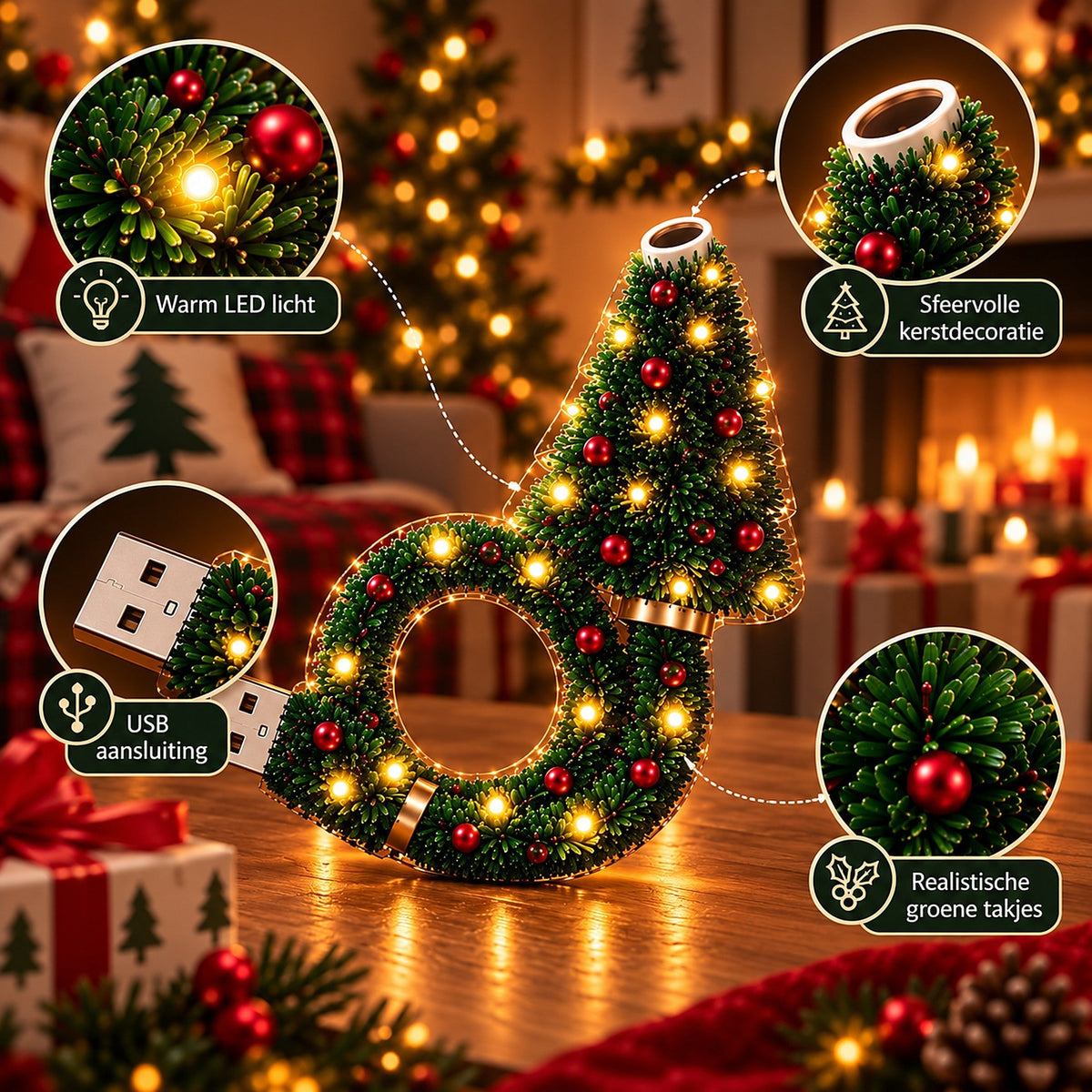 Christmas Projector - Christmas Tree-Shaped USB Projection Light