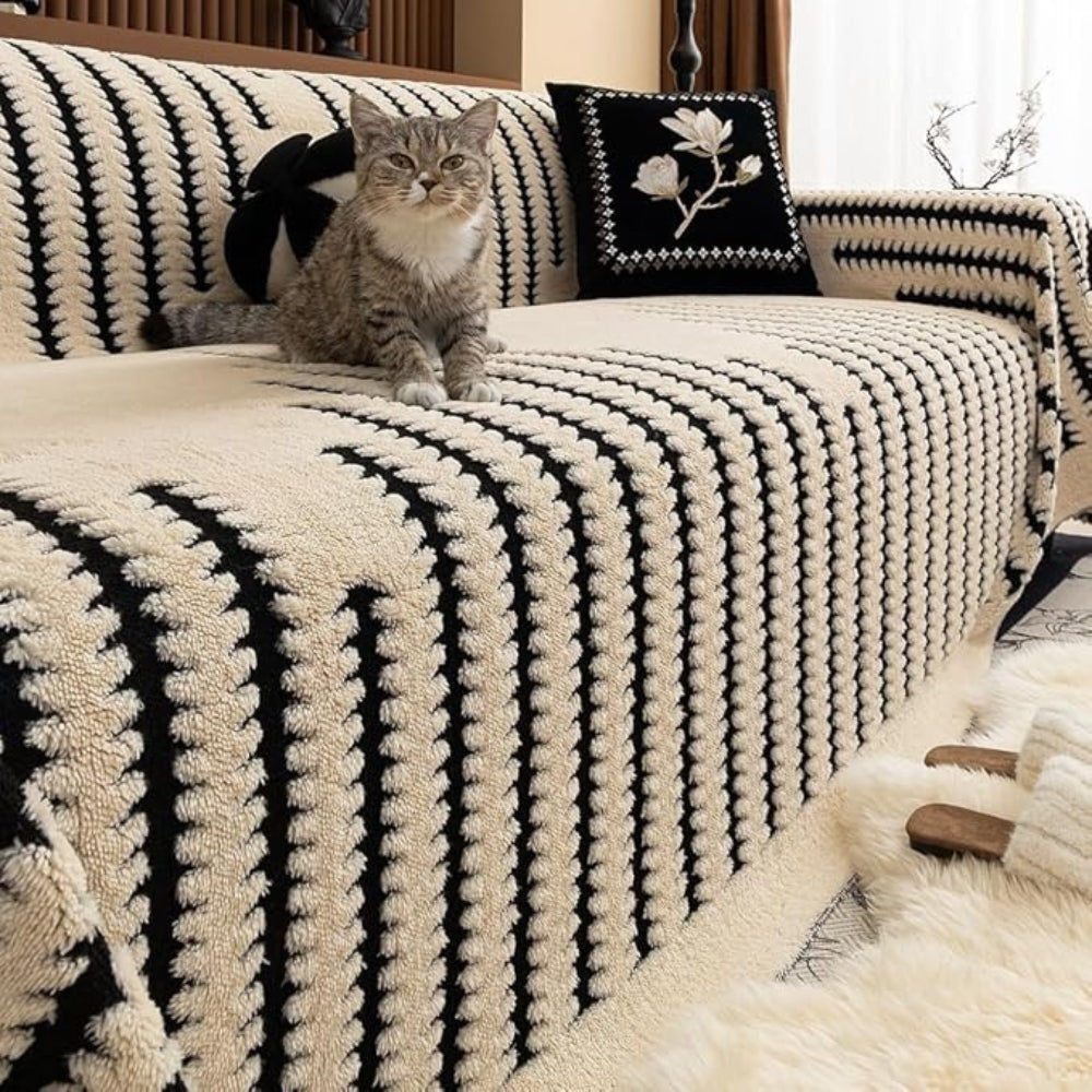 Classic Sofa Cover Soft Velvet Microfiber Pattern