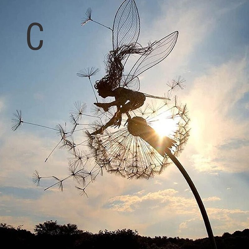 Whimsical Fairy Figurine Metal Decoration