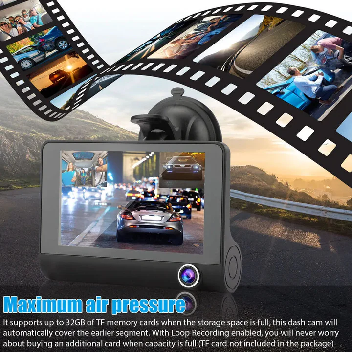 Compact 4 LCD Front Rear View Dash Camera
