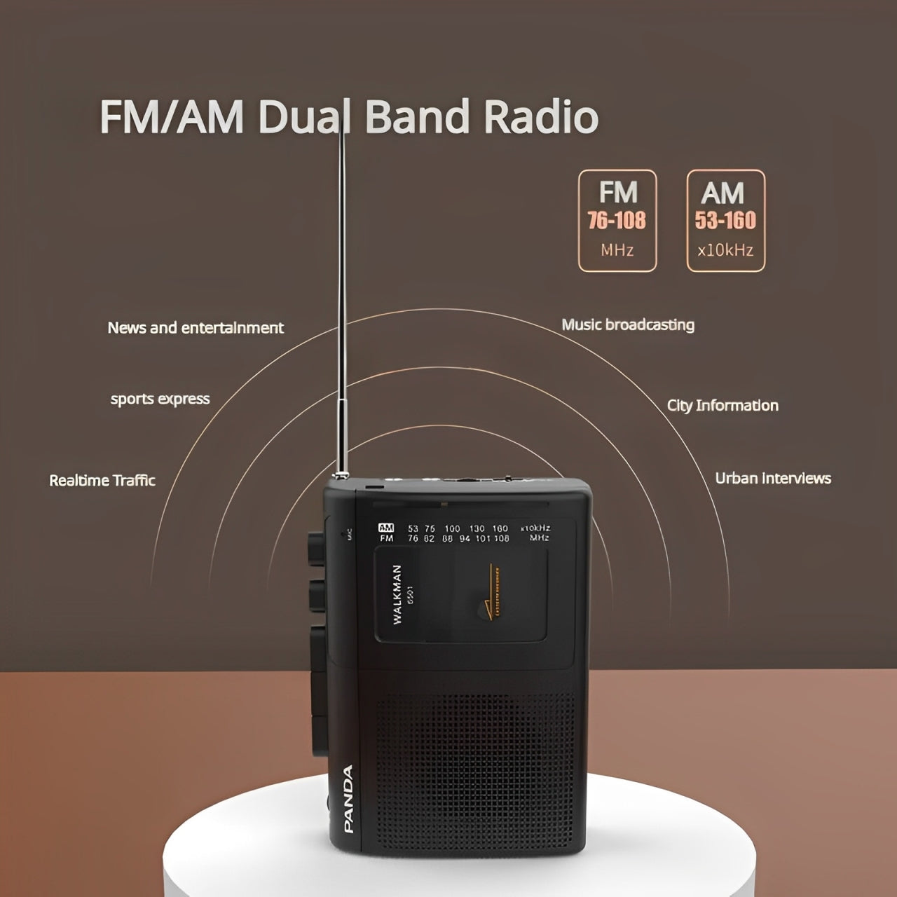 Retro Portable Radio Cassette Player with AM/FM