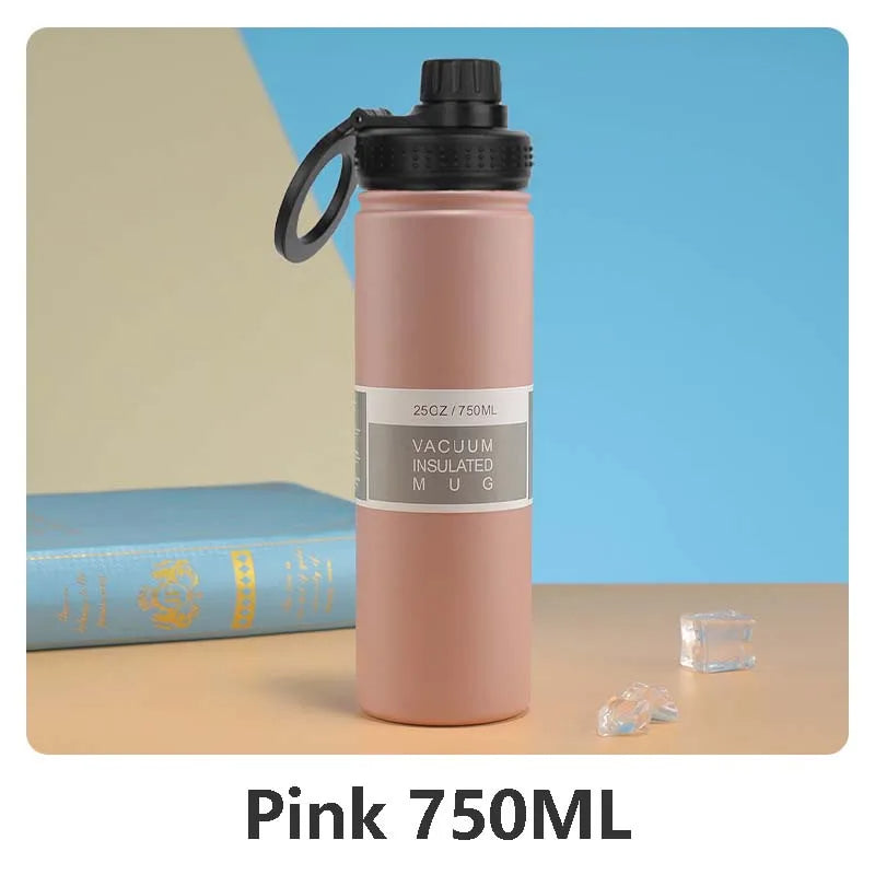 Thermal Stainless Steel Water Bottle with Phone Stand - 750ml
