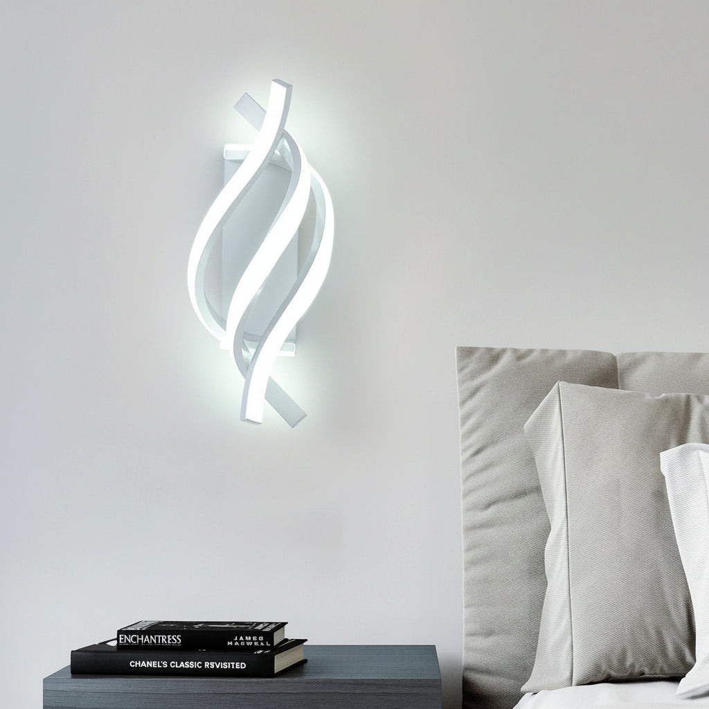 Modern Spiral LED Wall Light 3 Color Dimmer