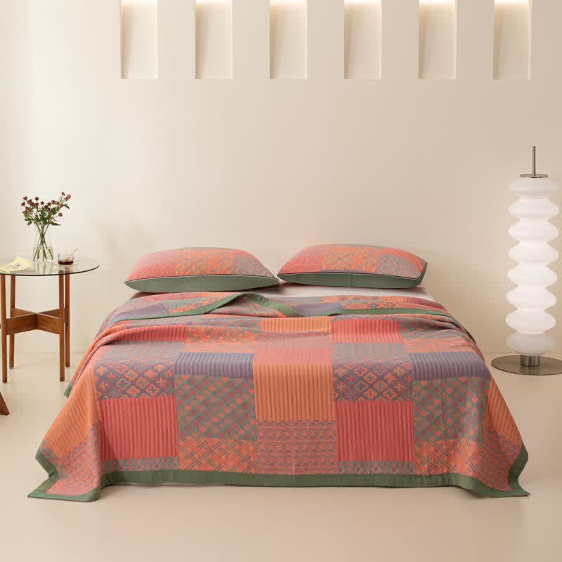 Soft Cotton Bed Quilt - Lightweight King Queen Coverlet