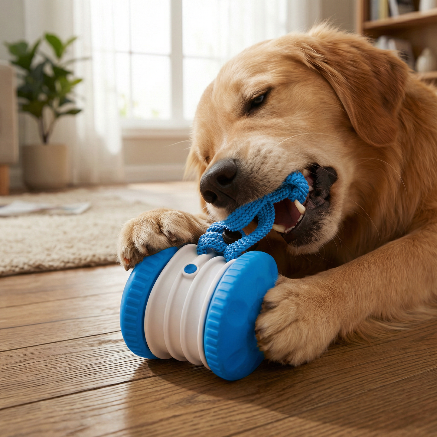Fun Rubber Dog Toy Ball with Rope