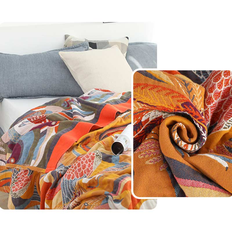 Eco Friendly Cotton Quilt with Colorful Tropical Design