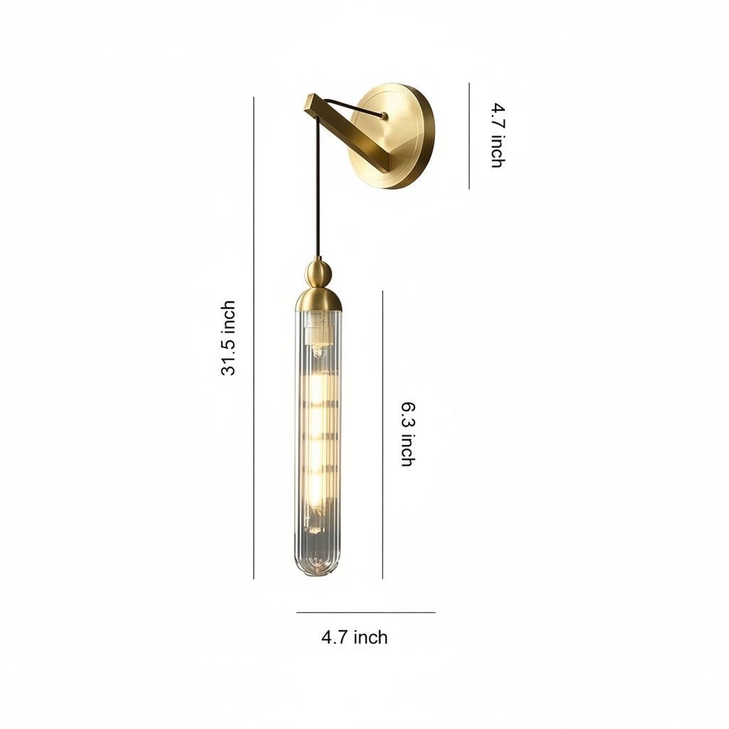 Simple Brass Glass Pendant Light Fixture