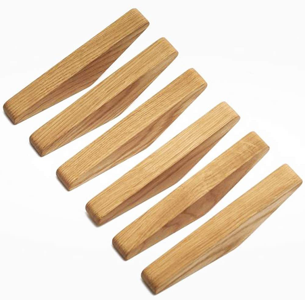 Rustic Wood Wall Hooks – 6 Piece Set
